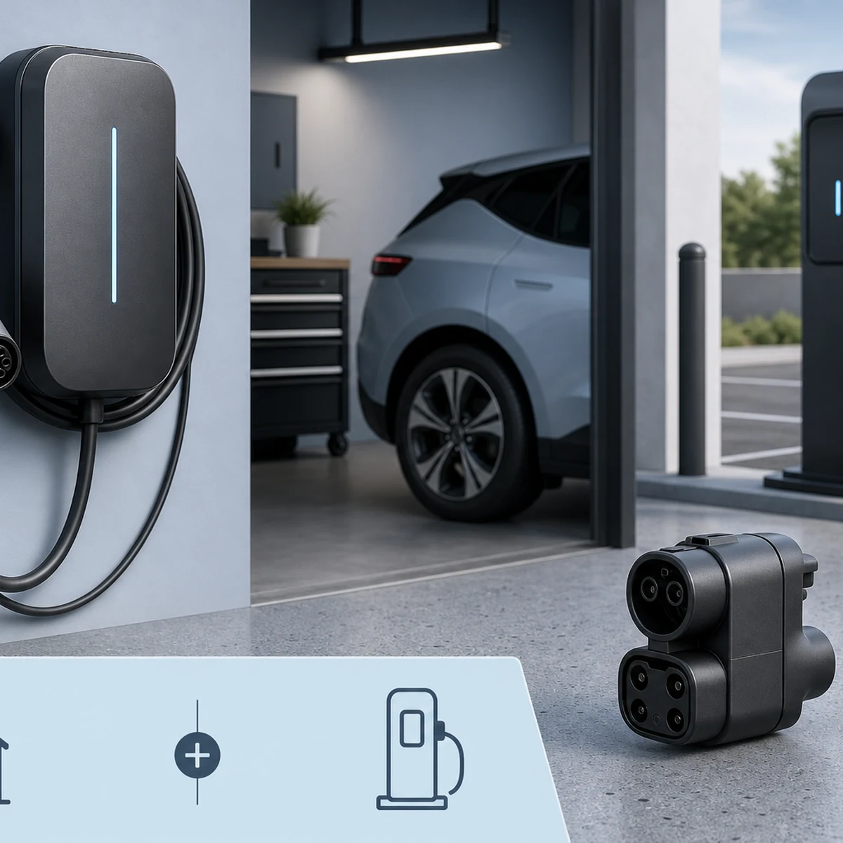EV charging gear NEXUS Level 2 J1772 Charging Station (NEMA 14-50 Version) + Vortex Plus Tesla (NACS) to CCS Adapter with Interlock Bundle