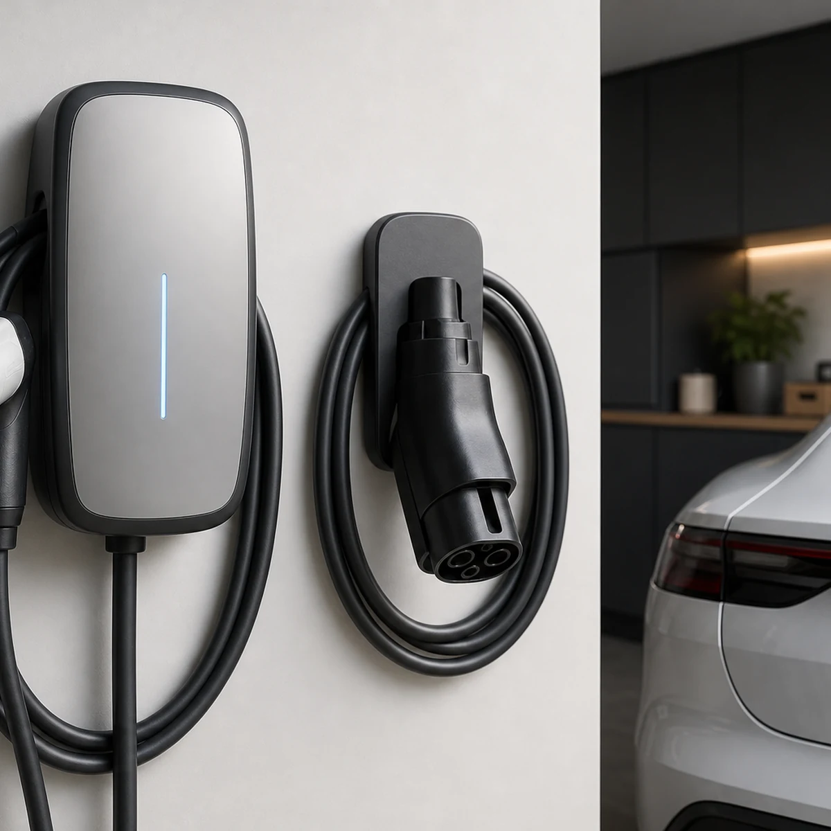 EV charging gear NEXUS Level 2 J1772 Charging Station (Hardwired Version) + Vortex Plus Tesla (NACS) to CCS Adapter with Interlock Bundle